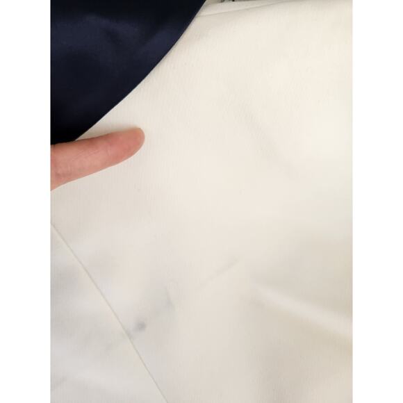 NWD L'AGENCE Single-button Contrast Lapel Smoking Blazer Size 2 White #1K458 - Picture 7 of 13